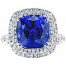 Cushion Cut Sapphire Engagement Ring