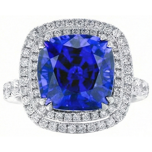 Cushion Cut Sapphire Engagement Ring