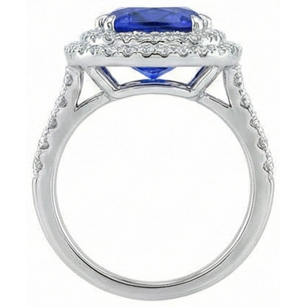 Cushion Cut Sapphire Engagement Ring