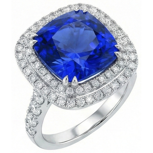 Cushion Cut Sapphire Engagement Ring
