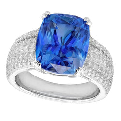 Cushion Cut Sapphire Wedding Ring