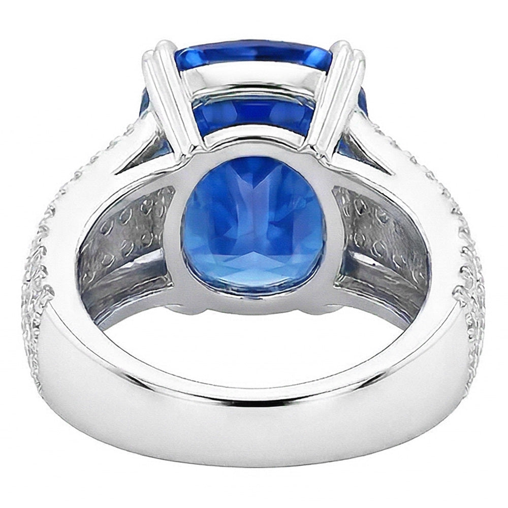 Cushion Cut Sapphire Wedding Ring