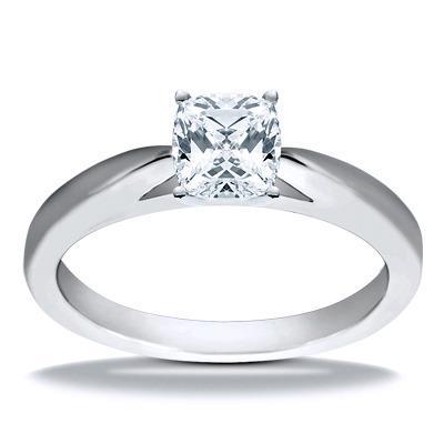 Cushion Cut Solitaire Real Diamond Anniversary Ring 1.25 Ct White Gold