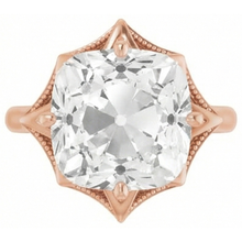 Brilliant Diamond Cushion Cut Solitaire Ring in 14K Rose Gold – side view