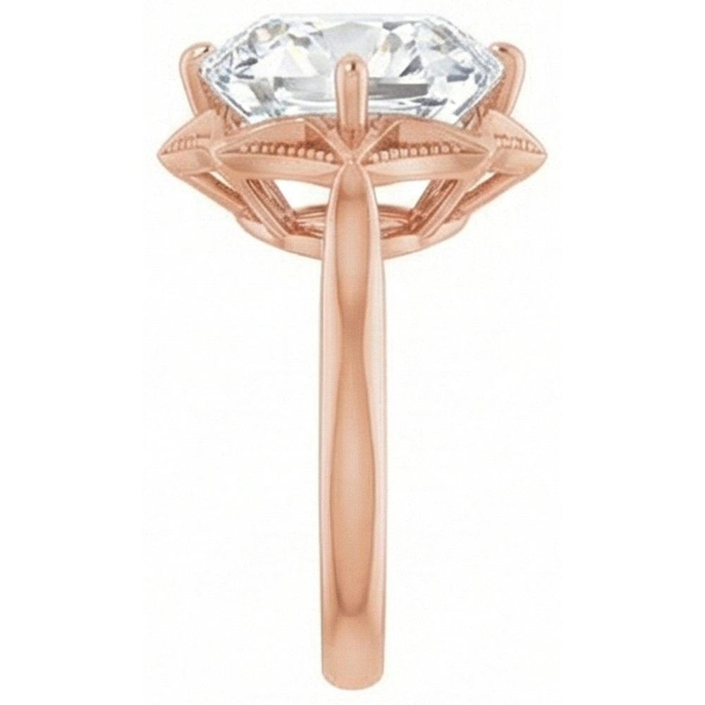 Real Brilliant Diamond Solitaire Ring 5 ct 14K Rose Gold – top view