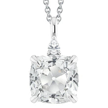 Cushion Eagle Claw Prongs Old Miner & Pear Real Diamond Gold Pendant