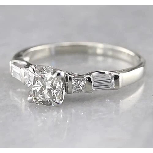 Cushion Eagle Claws Natural Diamond Engagement Ring 1.75 Carats Women Jewelry