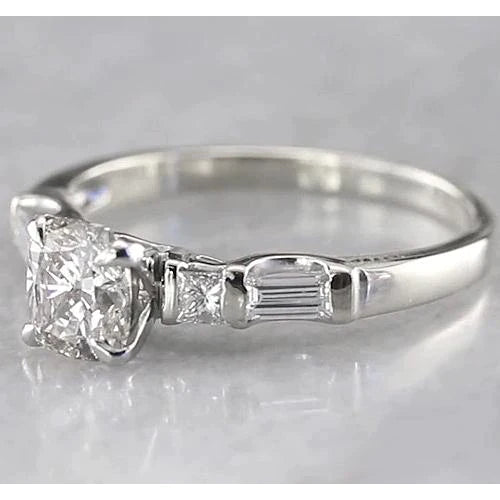 Cushion Eagle Claws Natural Diamond Engagement Ring 1.75 Carats Women Jewelry