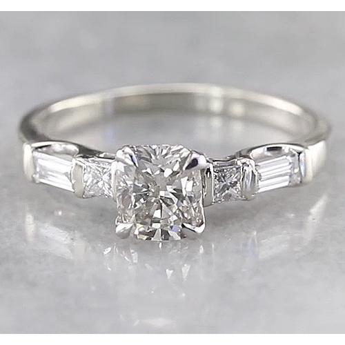 Cushion Eagle Claws Natural Diamond Engagement Ring 1.75 Carats Women Jewelry