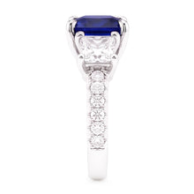 Cushion Gemstone Blue Sapphire Ring Princess Natural Earth Mined Diamonds 2.50 Carats