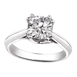 Cushion Genuine Diamond 1 Carat Solitaire Engagement Ring