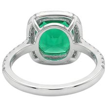 Colored Stone Ring 14 Karat Two Tone Gold with Fine Emerald – back view