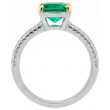 Handmade Emerald Precious Stone Ring 3.50 ct – profile view