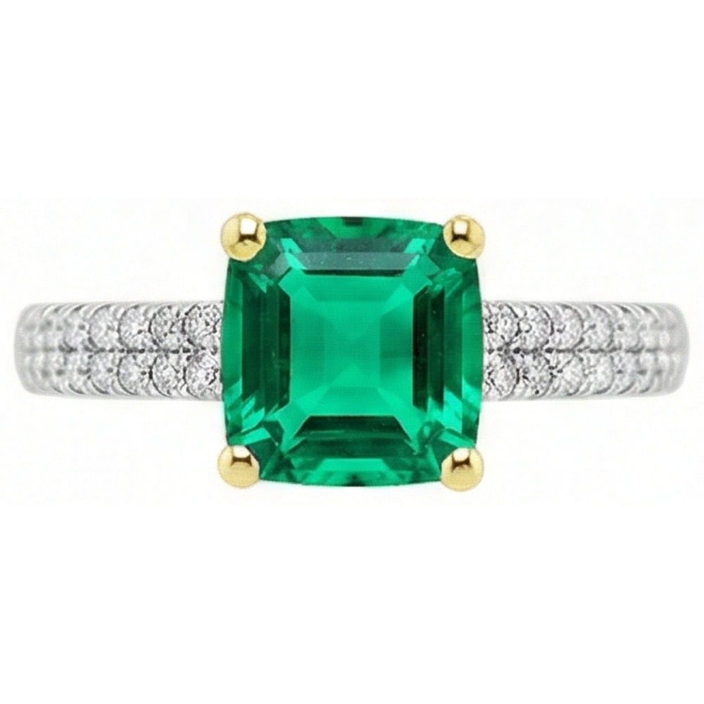 Authentic Emerald Precious Stone Ring – front view