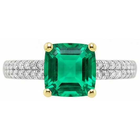 Authentic Emerald Precious Stone Ring – front view