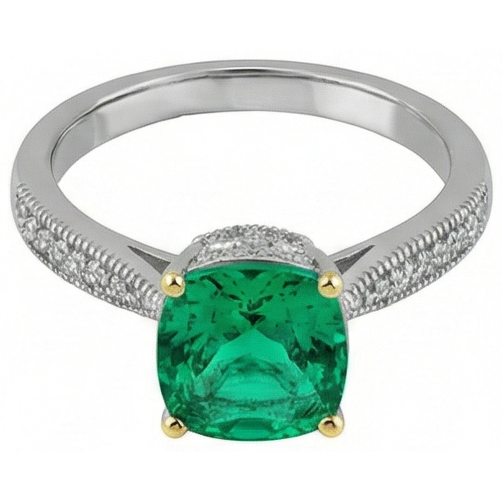 Luxury Emerald Precious Stone Ring 1 ct – angle view