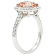 natural round morganite 27ct ring top view
