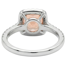 natural round morganite 27ct ring with diamond accents