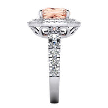 Cushion Morganite Diamond Ring