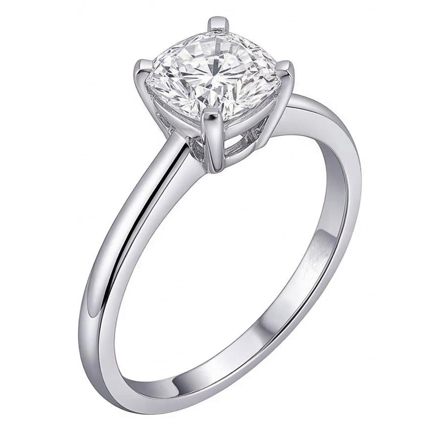 natural cushion diamond 2ct ring side angle