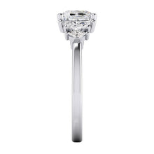 Cushion Old Cut Real Diamond Ring 4.50 Carats With Marquise & Half Moons