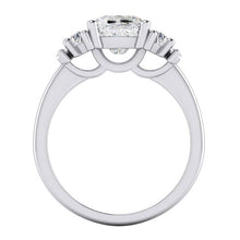 Cushion Old Cut Real Diamond Ring 4.50 Carats With Marquise & Half Moons