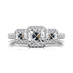 Cushion Old European Natural Diamond Ring Women's Jewelry Gold 8.50 Carats