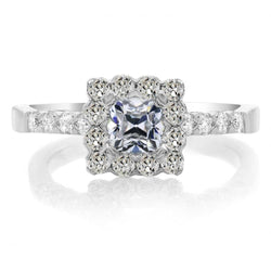 Cushion Old Mine Cut Genuine Diamond Halo Ring Flower Style 6.50 Carats