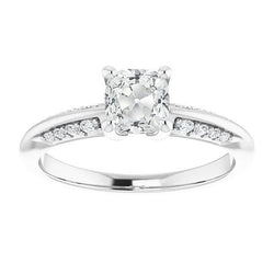 Cushion Old Miner Natural Diamond Engagement Ring With Accents 4.50 Carats