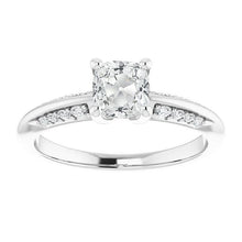 Cushion Old Miner Natural Earth Mined Diamond Engagement Ring With Accents 4.50 Carats