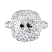 Cushion Old Miner Genuine Diamond Halo Wedding Ring 6 Carats Ladies Jewelry