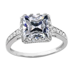Cushion Old Miner Natural Diamond Lady's Wedding Ring 4 Carats 14K Gold