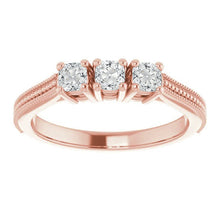 Cushion Old Miner Natural Diamond Ring 3 Stone Beaded Style 4.50 Carats Gold