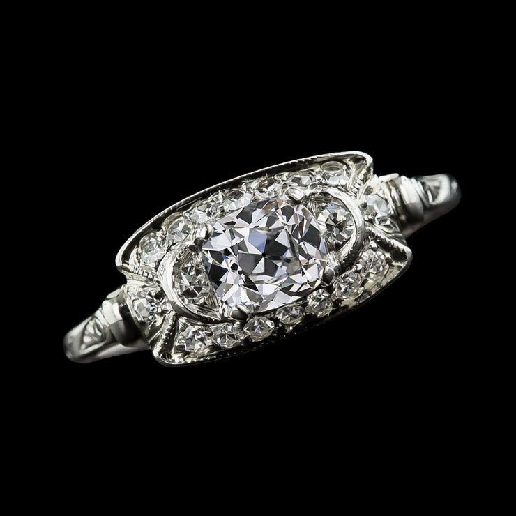 Cushion Old Miner Real Diamond Fancy Ring 3.75 Carats Gold Ladies Jewelry