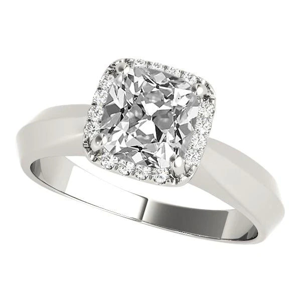 Cushion Old Miner Real Diamond Halo Anniversary Ring 5.25 Carats Jewelry