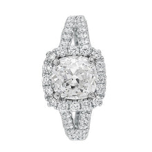 Cushion Old Miner Real Diamond Halo Wedding Ring Split Shank 5.50 Carats