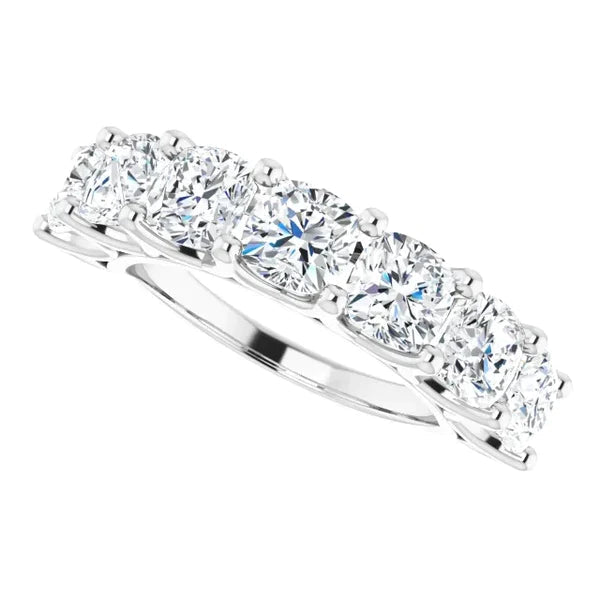 Cushion Real Diamond Comfort Fit Half Eternity Band 5.25 Carats