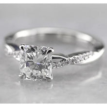 Cushion Real Diamond Engagement Ring 1.50 Carats White Gold 14K 2