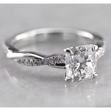 Cushion Real Diamond Engagement Ring 1.50 Carats White Gold 14K 3