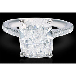 Cushion Real Diamond Engagement Ring 5.75 Carats Ladies Jewelry New
