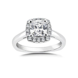 Cushion & Round 2.40 Carats Real Diamonds Engagement Ring