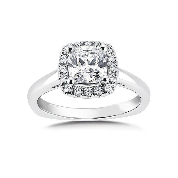 Cushion & Round 2.40 Carats Real Diamonds Engagement Ring