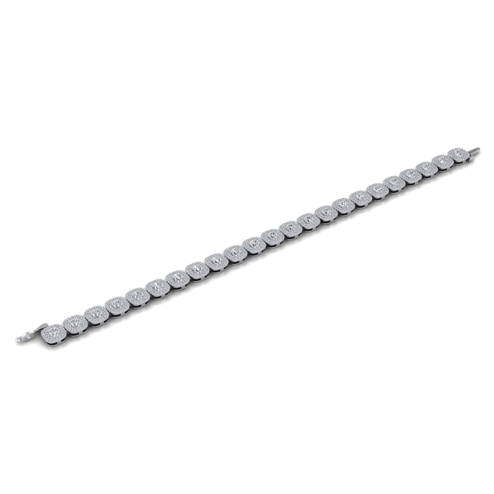 Cushion & Round Genuine Diamond Men's Bracelet 11.75 Carats