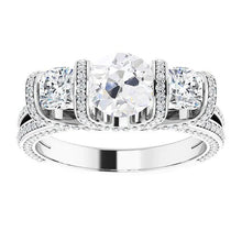 Cushion & Round Old Cut Real Diamond Women's Ring Split Shank 10.50 Carats