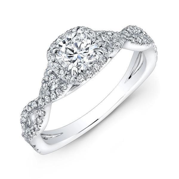 Cushion & Round Real Diamond Wedding Ring Halo 1.60 Ct White Gold Jewelry