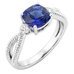 Natural Sapphire Ring 2.25ct - White Gold 14K