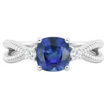 natural round sapphire 2.25ct ring side angle