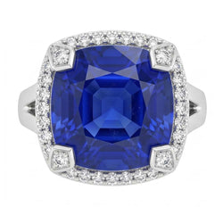 Cushion Sapphire 7 Carat Engagement Ring