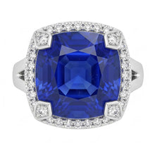 Cushion Sapphire 7 Carat Engagement Ring