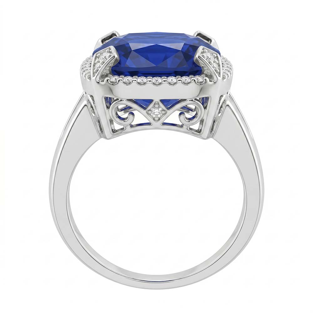 Cushion Sapphire 7 Carat Engagement Ring